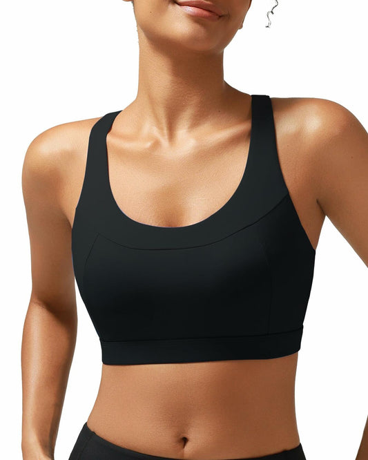 RUNNING GIRL High Impact Molded Cup Sports Bra Black Size XXL