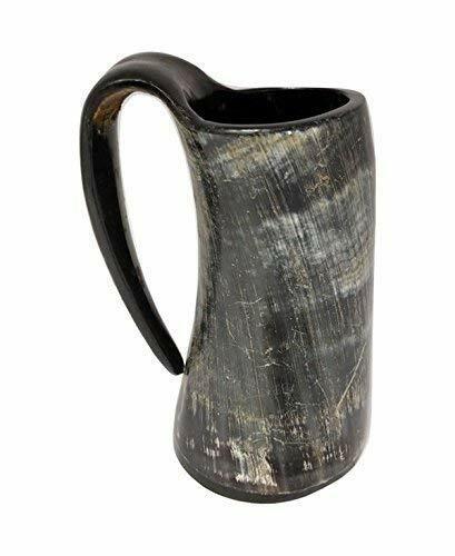 ZAHANAARA Horn Beer Mug Viking Rustic Ox 20oz Handmade Drinking Cup