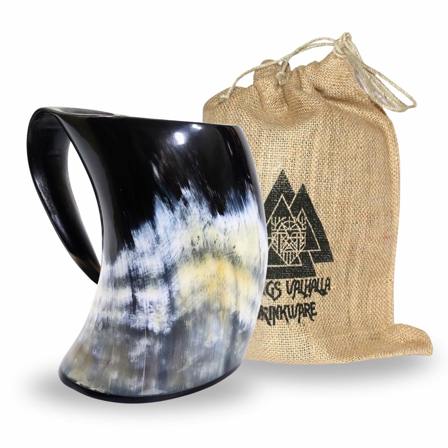ZAHANAARA Horn Beer Mug Viking Rustic Ox 20oz Handmade Drinking Cup