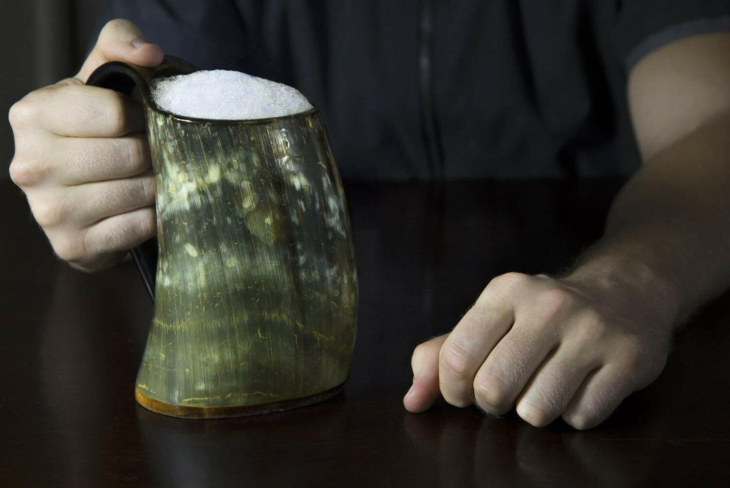 ZAHANAARA Horn Beer Mug Viking Rustic Ox 20oz Handmade Drinking Cup