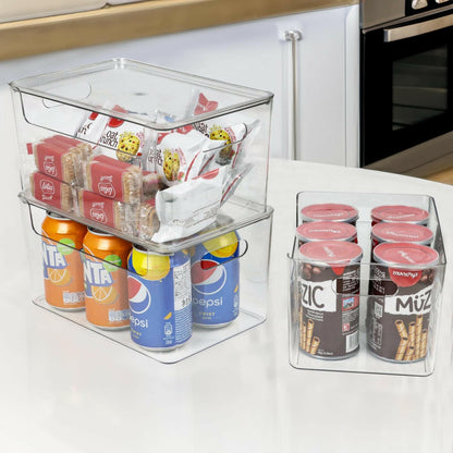 ZEXALOR Clear Plastic Storage Bin with Lid Stackable 2pc 10x6.7x5.3"