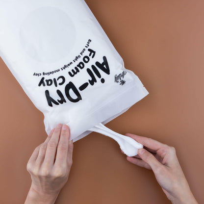 White Air Dry Foam Clay Bulk Pack 2x1.1lb No-Bake Craft Clay Zip Bag