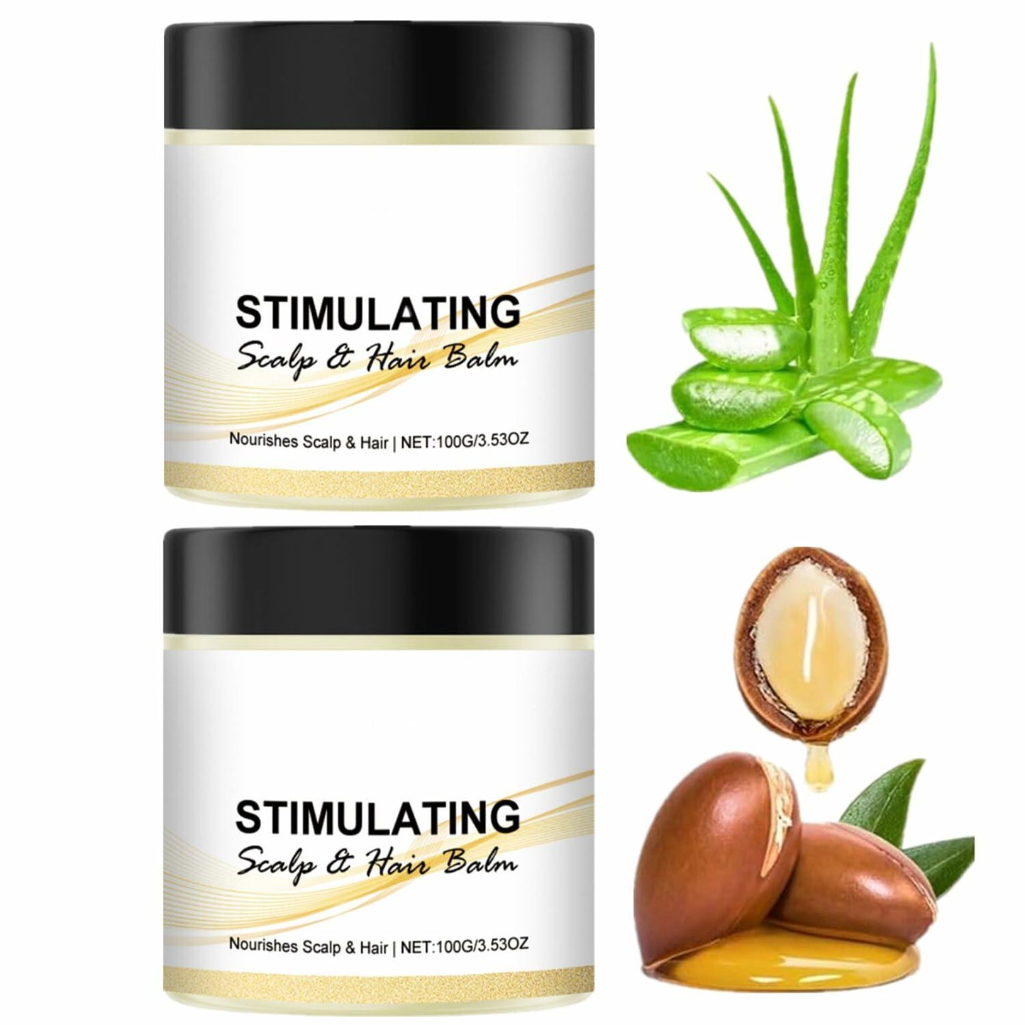 LOYOTICE 2PC Stimulating Scalp & Hair Balm Shea Mango Butter Blend 100g