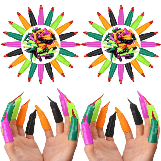 Sosation 150 Pcs Spooky Witch Fingers Fake Nails Black Halloween Gothic