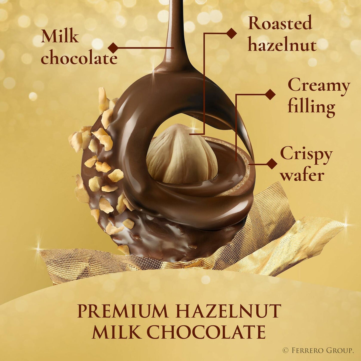 BestBy11/25 Ferrero Rocher Hazelnut Milk Chocolate Gift Box 7oz 16pcs
