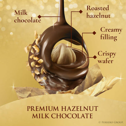 BestBy11/25 Ferrero Rocher Hazelnut Milk Chocolate Gift Box 7oz 16pcs