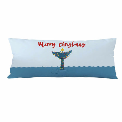 Yhtrg Coastal Beach Christmas Whale Body Pillow Cover 20x54 Plush Polyester