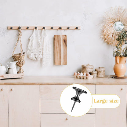 auroray Metal Push Pins Double Headed Large Black 35 Pieces