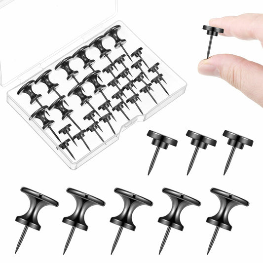 auroray Metal Push Pins Double Headed Large Black 35 Pieces